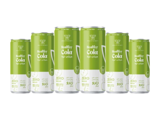 6 cans of Hralthy Cola Green Apple 250 ml