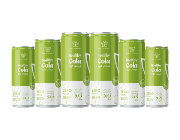 6 cans of Hralthy Cola Green Apple 250 ml