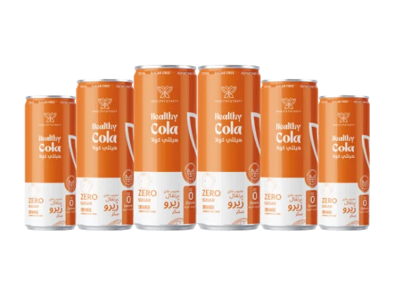 6 cans of Hralthy Cola Orange 250 ml