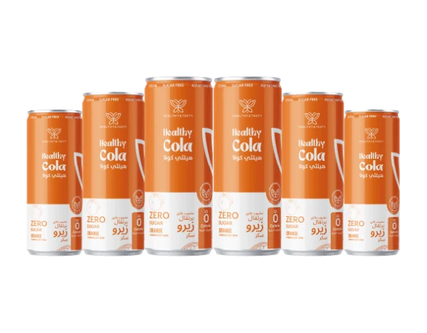 6 cans of Hralthy Cola Orange 250 ml